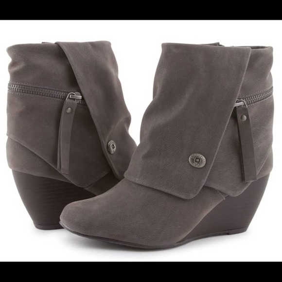 Blowfish Malibu Shoes - ❌SOLD❌Blowfish Malibu | Babbi Gray Ankle Boot Cuff Wedge | 8.5